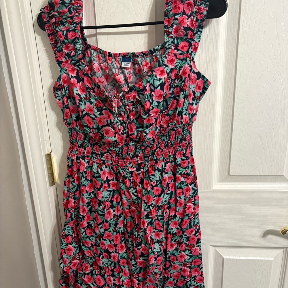 Floral Women’s Dress in Pink and Green